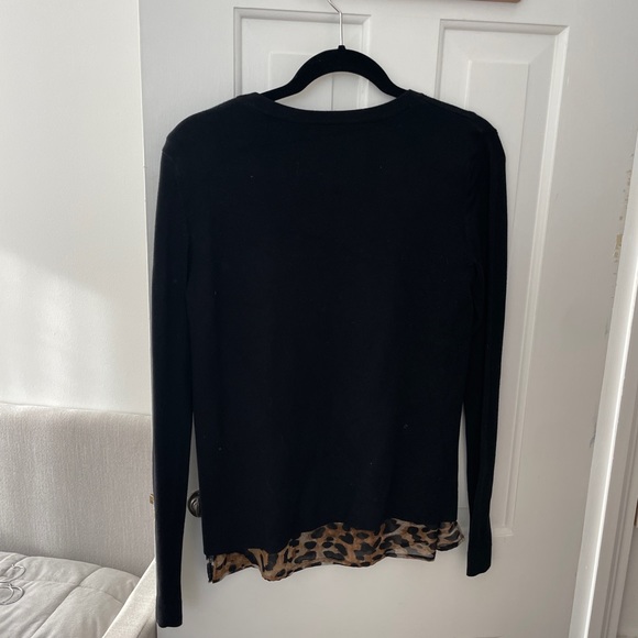 Robbi & Nikki Layered Black Sweater Leopard Print | Size: XS | Color: Black - Picture 2 of 2
